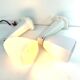 THE PAIR 2 WALL LAMPS OLD BATHROOM 1930 1940 OPALINE AND PORCELAIN LEGRAND
