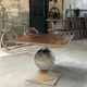 Patinated steel and zinc table