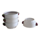 Set of 4 ceramic bowls with strawberry-shaped handles