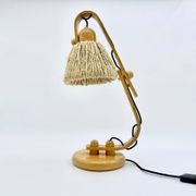 Articulated lamp in wood and rope, 1970s
