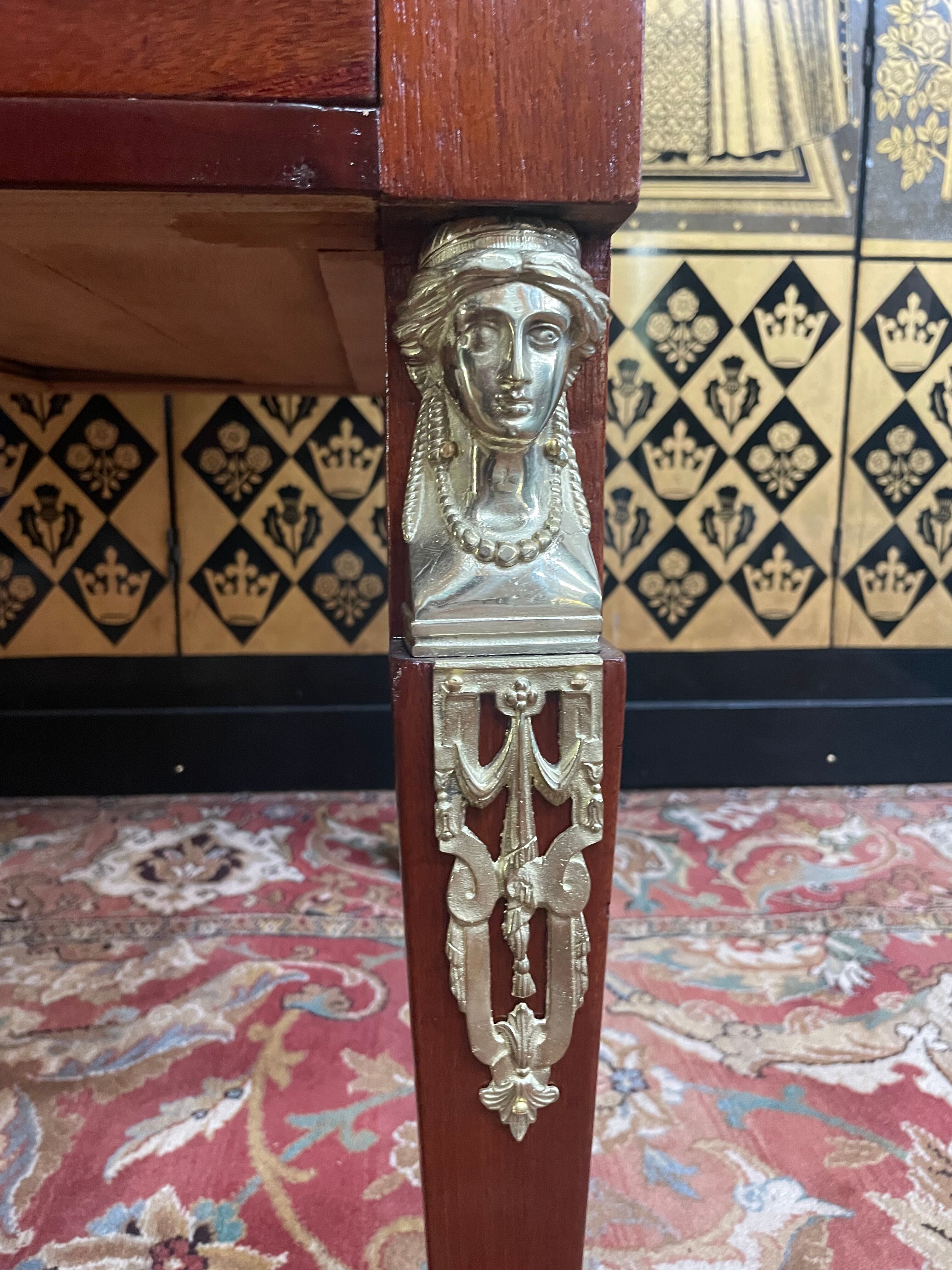 Empire style flat desk in mahogany