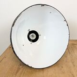 Industrial black enamel pendant light, 1930s