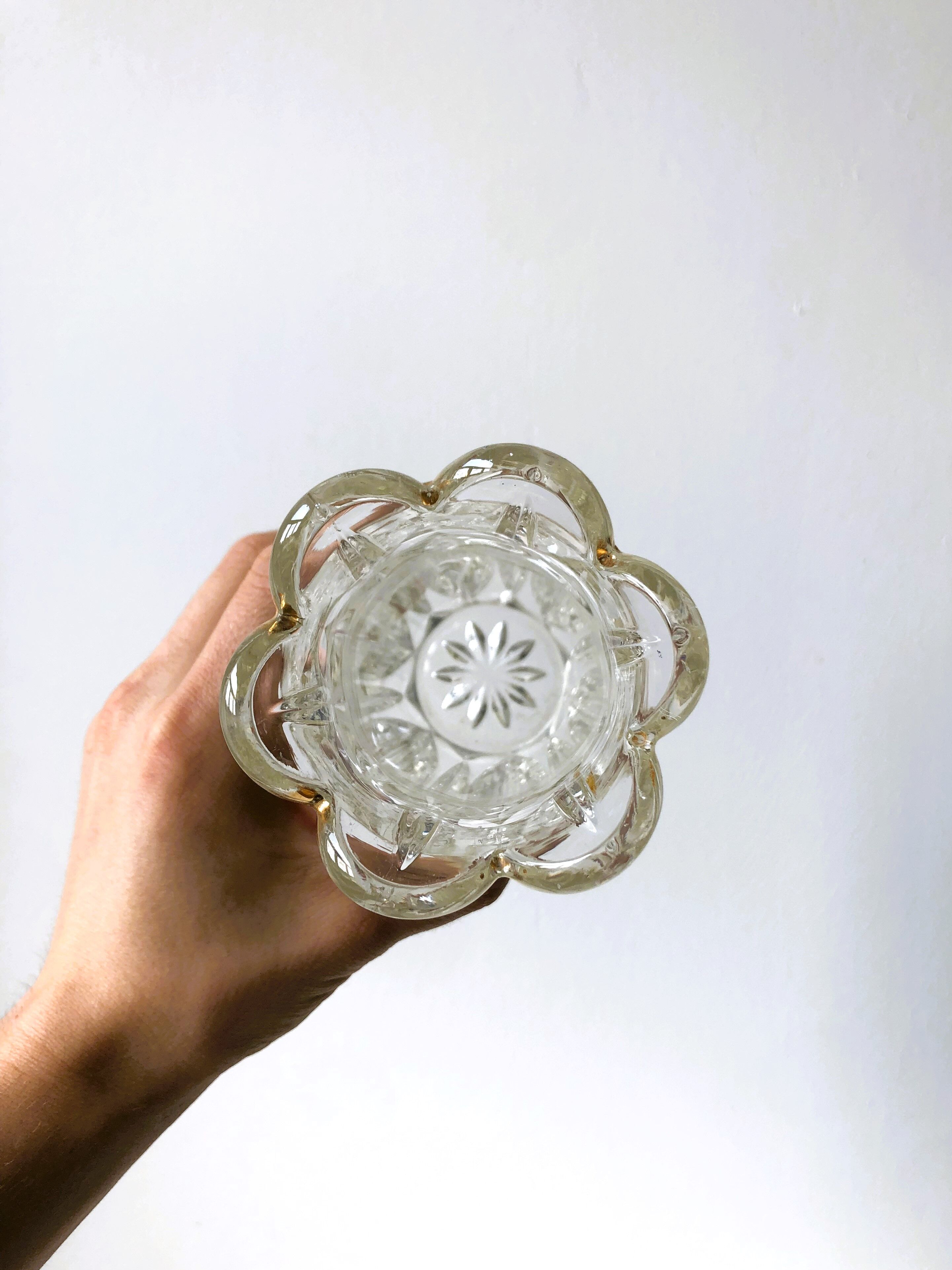 Antique vase in chiseled glass