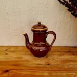 Vintage brown ceramic coffee maker