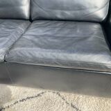 High-quality black leather Durlet sofa