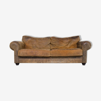 Three seater sofa in leather,  Suede