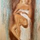 Signed pastel portrait of a woman "the manicurist"