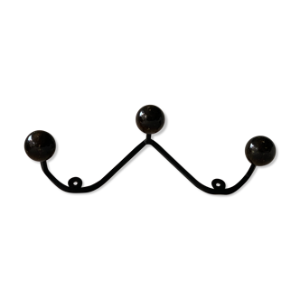 Coat rack 3 varnished wooden balls