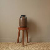 Vase with handles in vintage ceramic handmade pottery tribal ethnic decoration