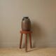 Vase with handles in vintage ceramic handmade pottery tribal ethnic decoration