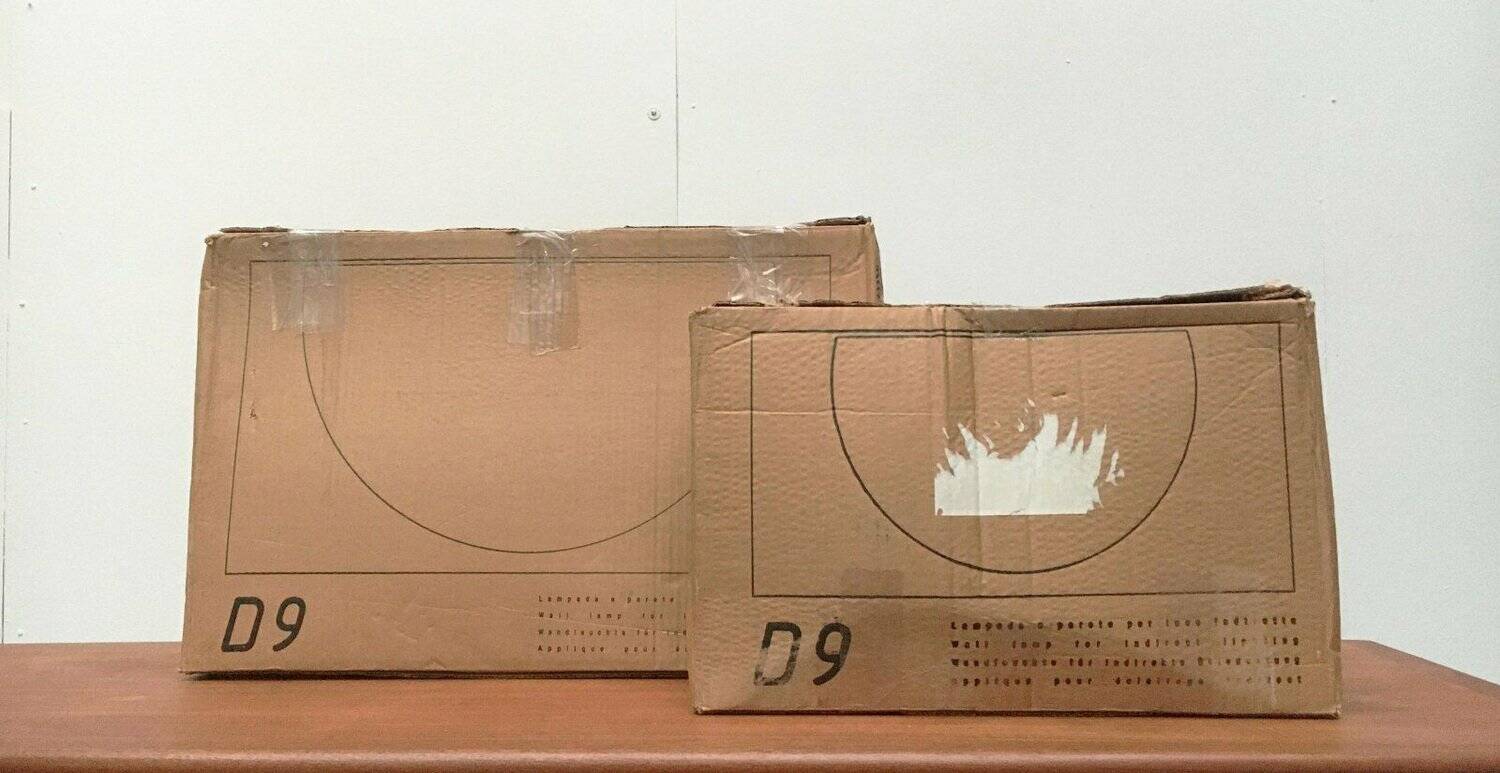 Postmodern Italian wall lamps model Piatto D9 by Sandro Colbertaldo and Paolo Rizzatto for Luceplan, set of 2.