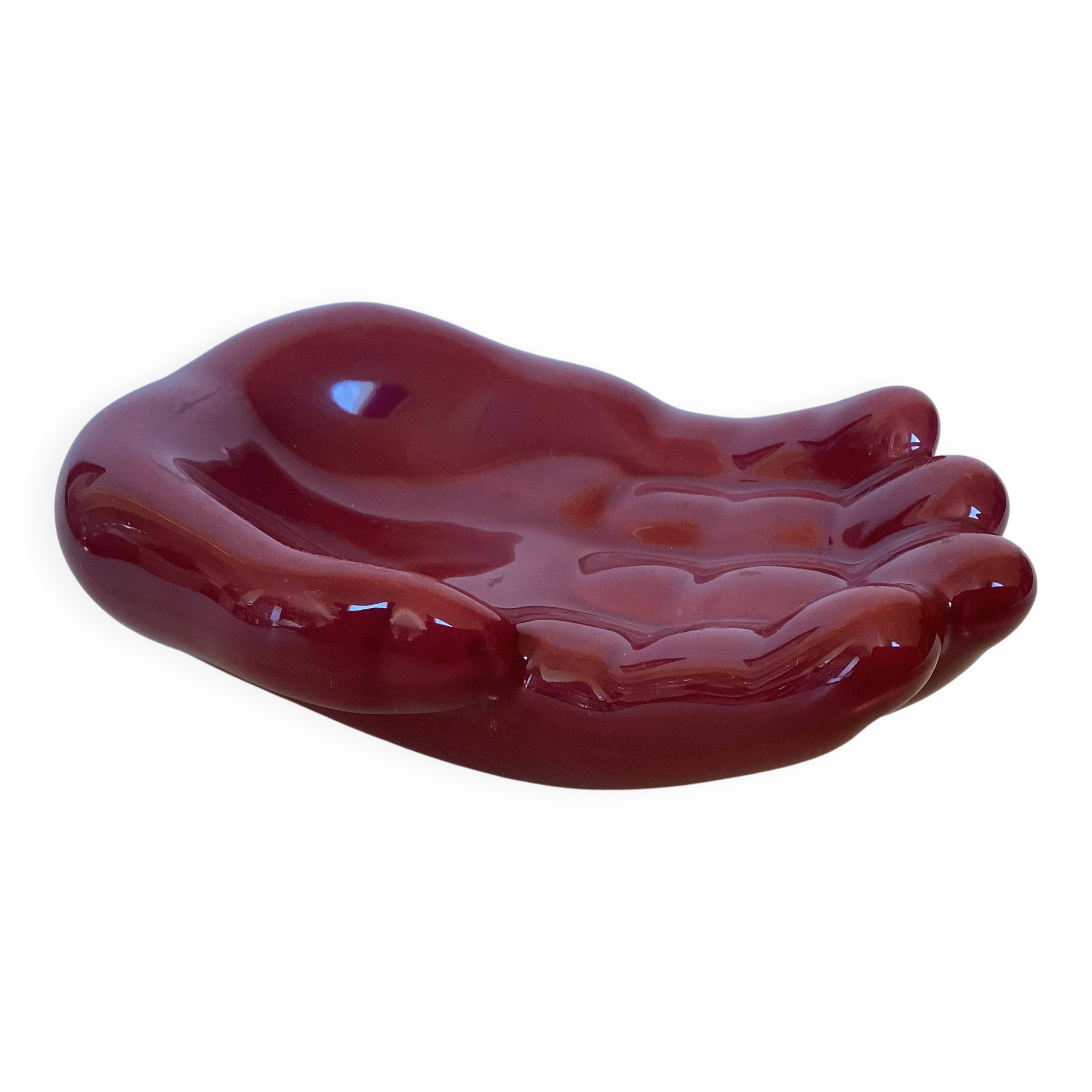 Burgundy hand emptier