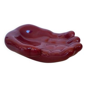 Burgundy hand emptier