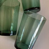 Set of 6 green rosemary blown tumbler glasses 1960