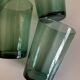 Set de 6 verres gobelets soufflés verts romarin 1960