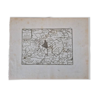 Gravure sur cuivre XVIIème siècle  "Carte du gouvernement de Gand"  Par Pontault de Beaulieu