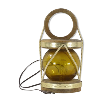Vintage sailor lamp with amber float ball