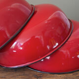 Day blind enamelled red industrial lamp