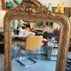 Large gilt mirror with pediment – Napoleon III period – 136 cm