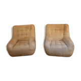 2 fauteuils/ chauffeuses vintage années 70 en laine