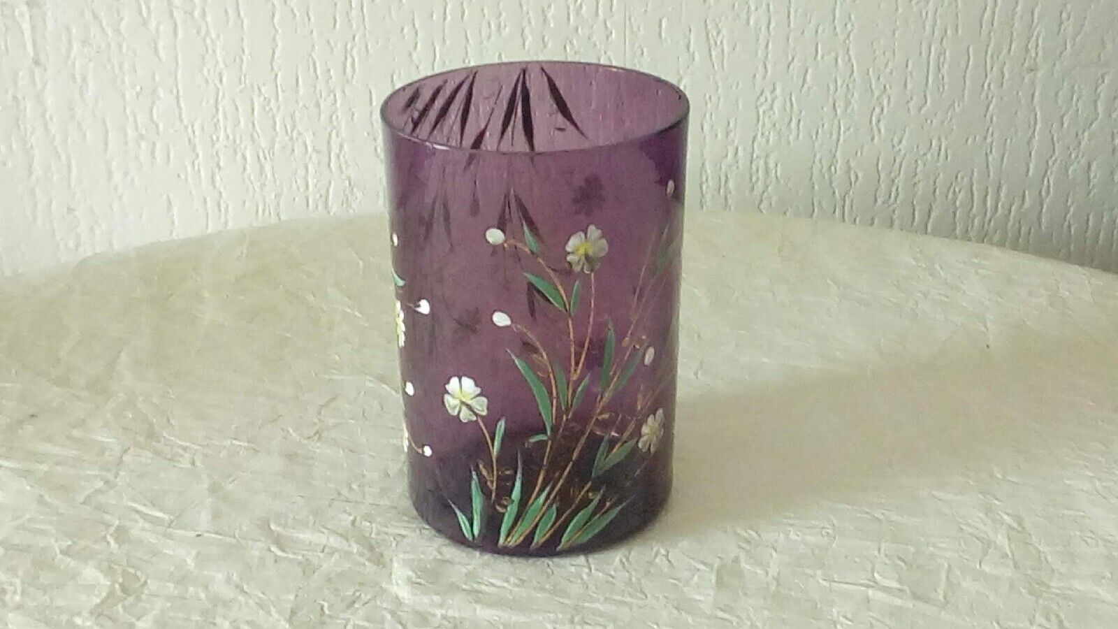 Fine crystal enamel cup glass 19th n1