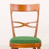 Italian mid-century chairs in walnut and wool