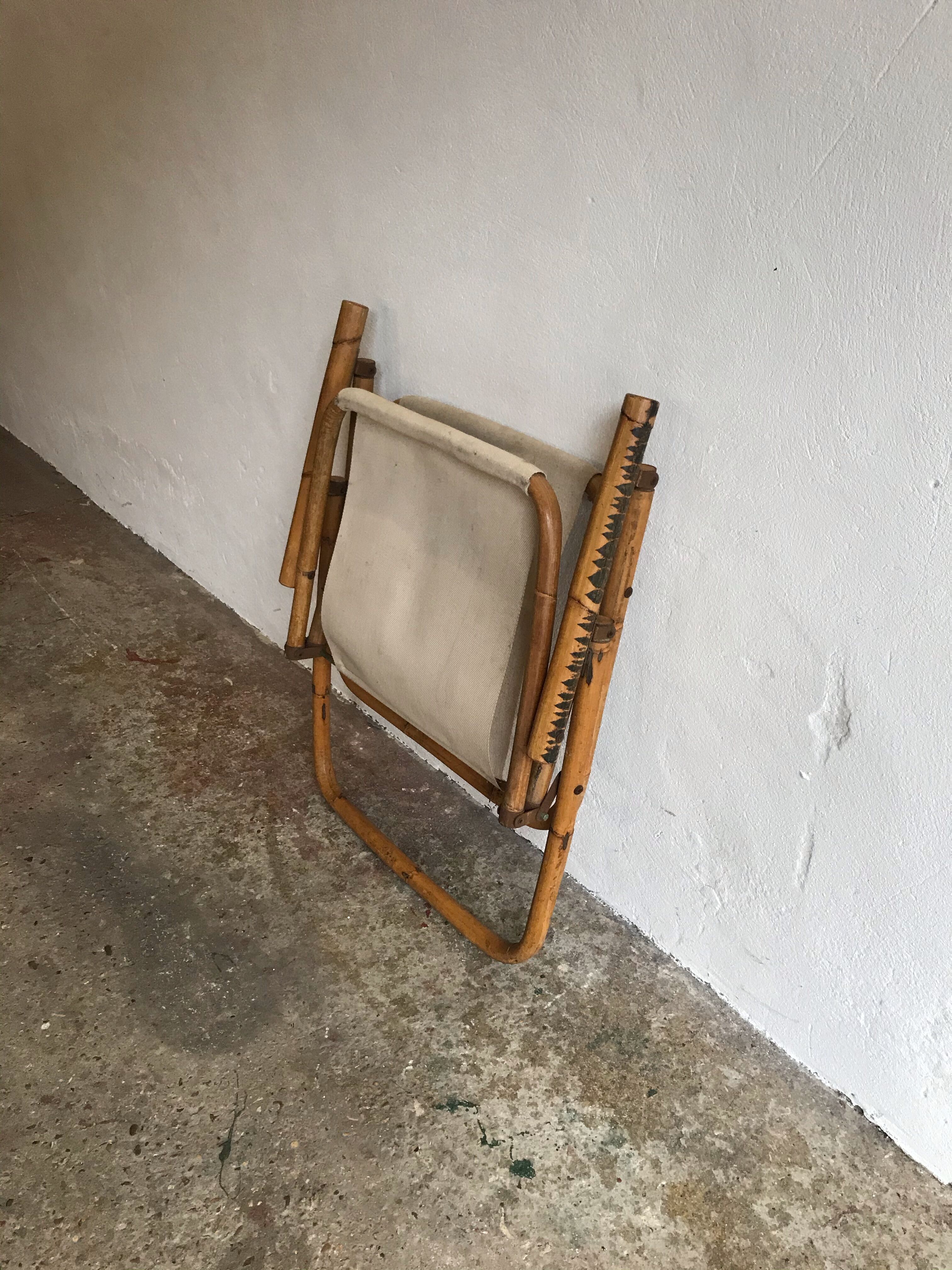 Midcentury bamboo folding chairs