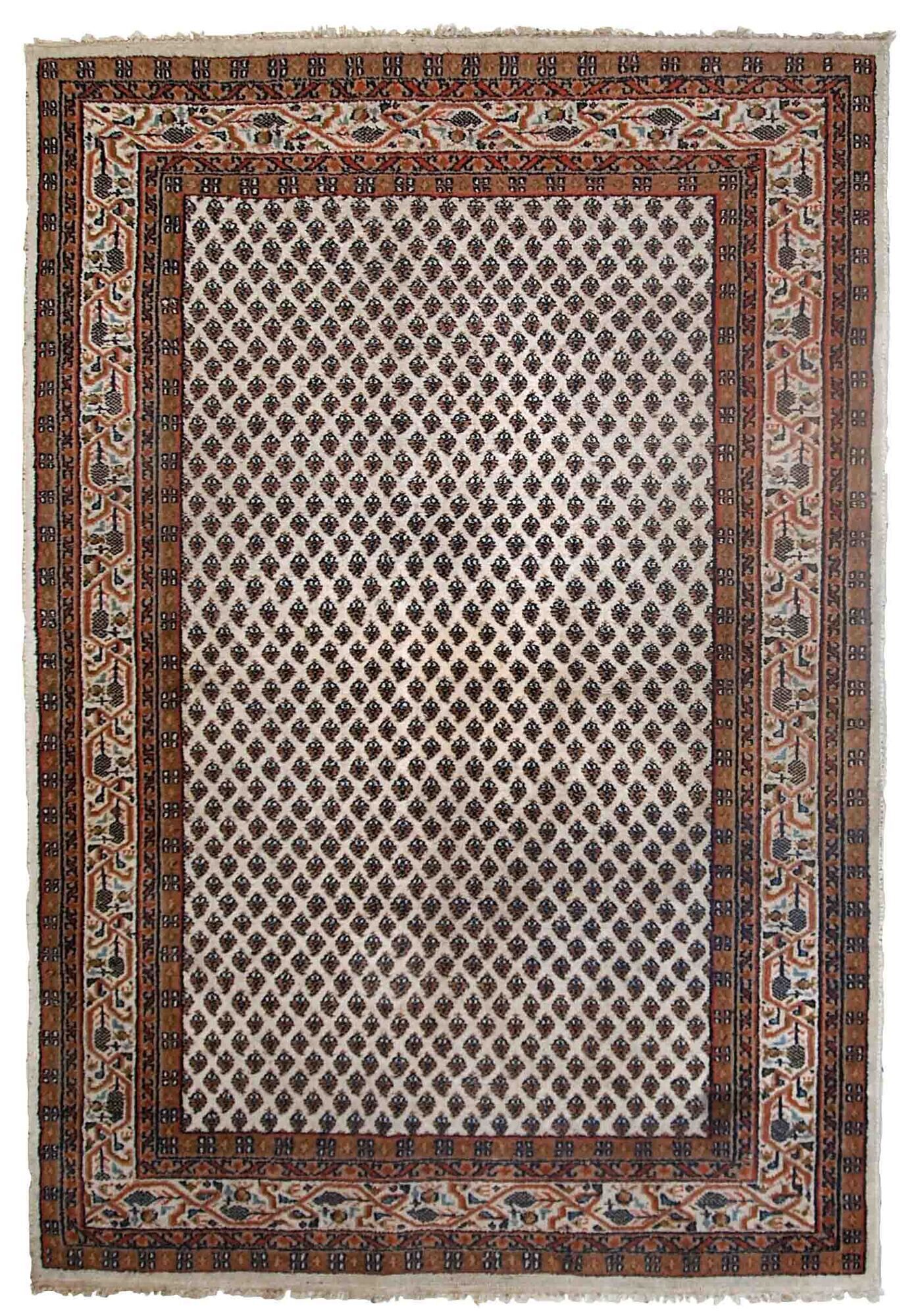 Vintage indian carpet seraband handmade 124cm x 185cm 1980s, 1c623