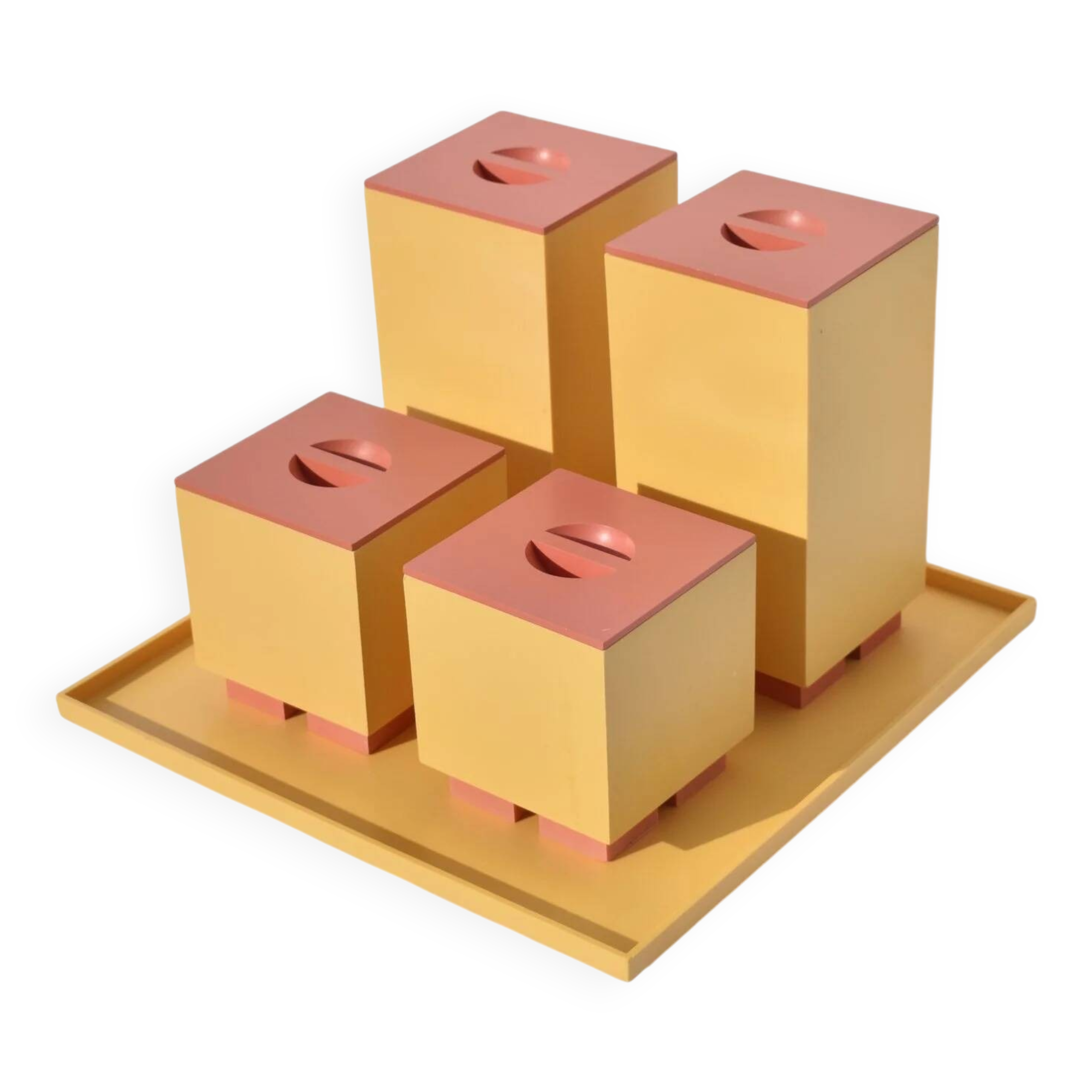 Michael Graves Euclid: four jars with lids and a tray