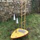 Table basse mosaïque céramique avec jardinière et luminaire 2 bras années 60