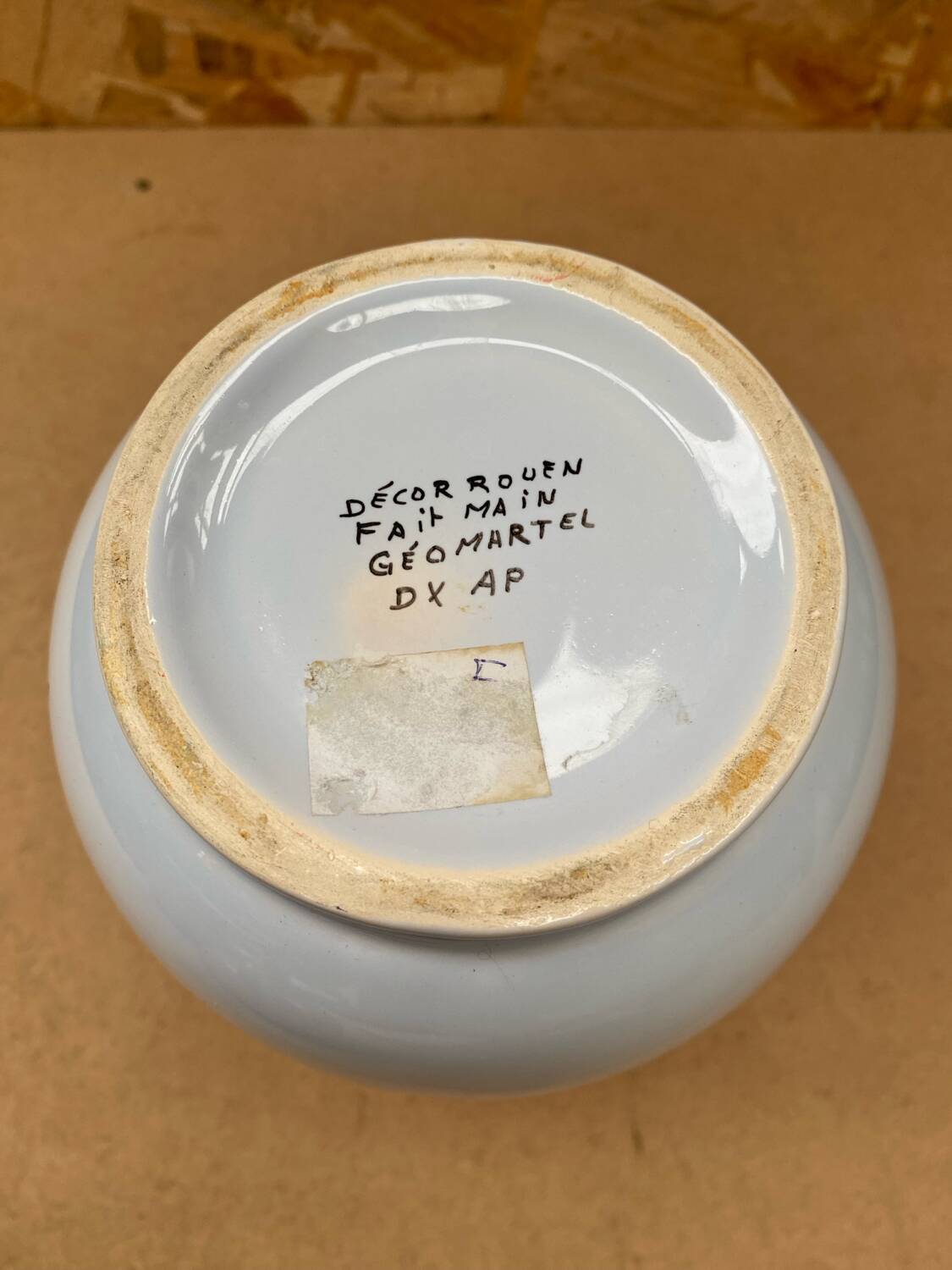 Old pitcher decor rouen geo martel white ceramic vintage flower decor #b644