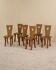 Set of 6 solid walnut chairs, France, 1970s