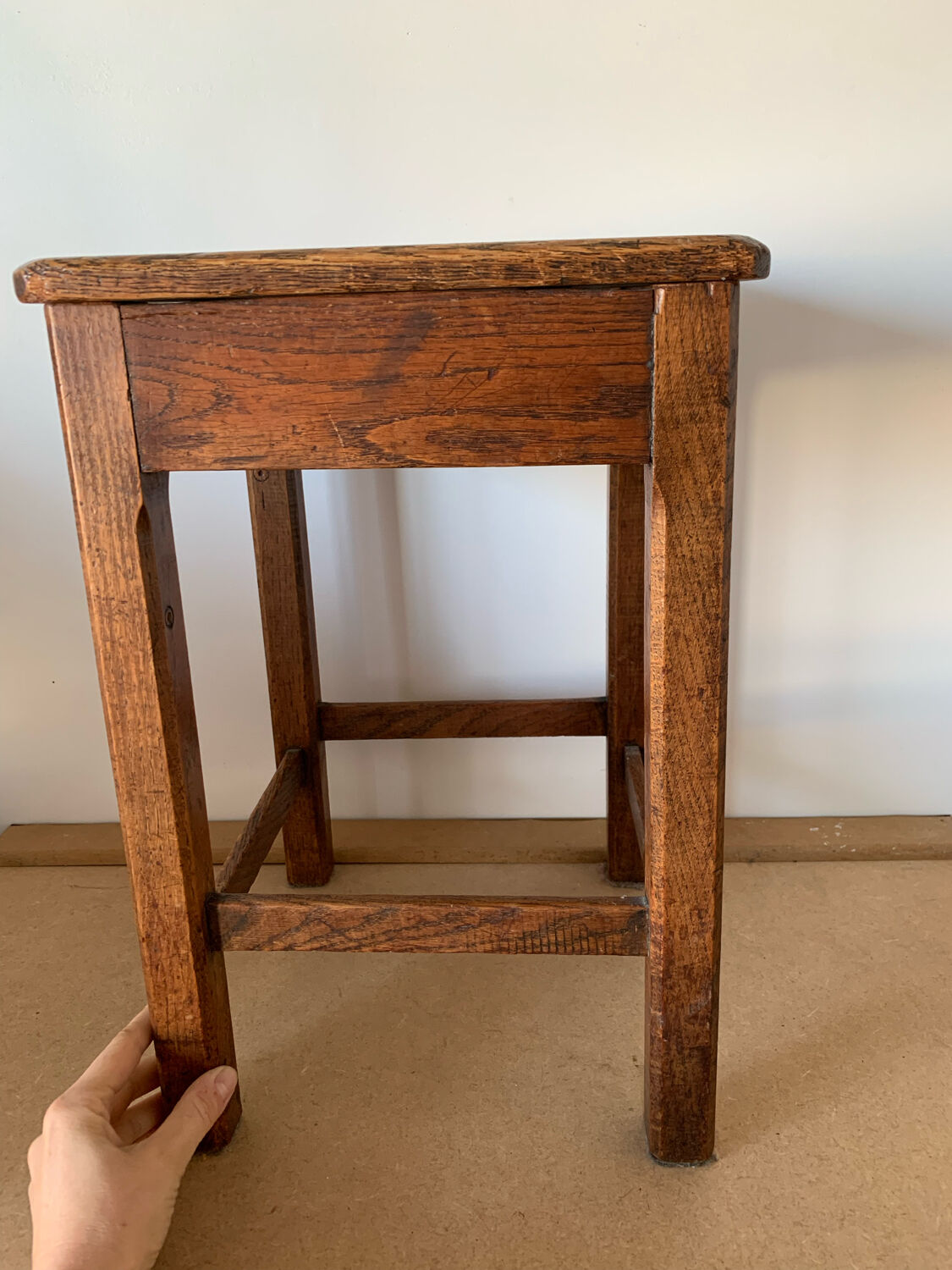 Antique oak stool