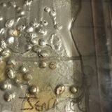 Rare Jenkell, also known as "Jenk" - Unique signed coffee table in metal, glass and inset canvas