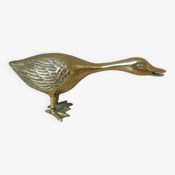 Brass Goose Sculpture, Goose Statue Brass Bird Figurine Vintage Crafts