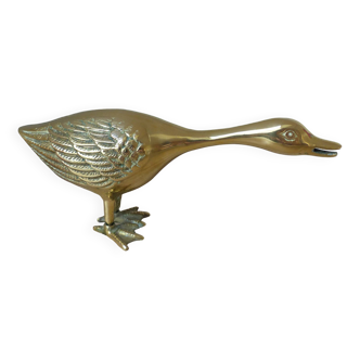 Brass Goose Sculpture, Goose Statue Brass Bird Figurine Vintage Crafts