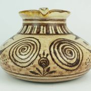 Italian mid century ceramic vase jug signed vitali handmade 1970s