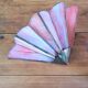 Pair of art deco fan wall light in brass and glass paste