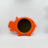 Space Age Wall Mirror with Hippo Shape Poss Denmark, 1960/70s
