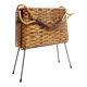 Vintage wicker and metal magazine rack - 1960s