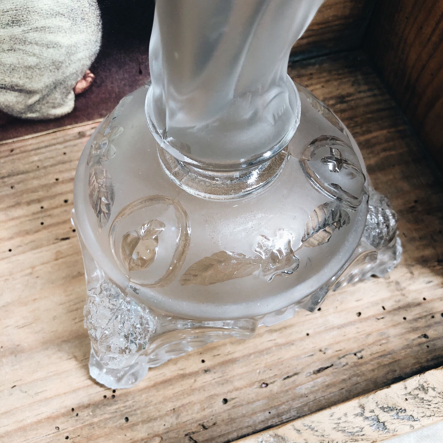 Duo of religious candle holders Val Saint Lambert – Circa 1900