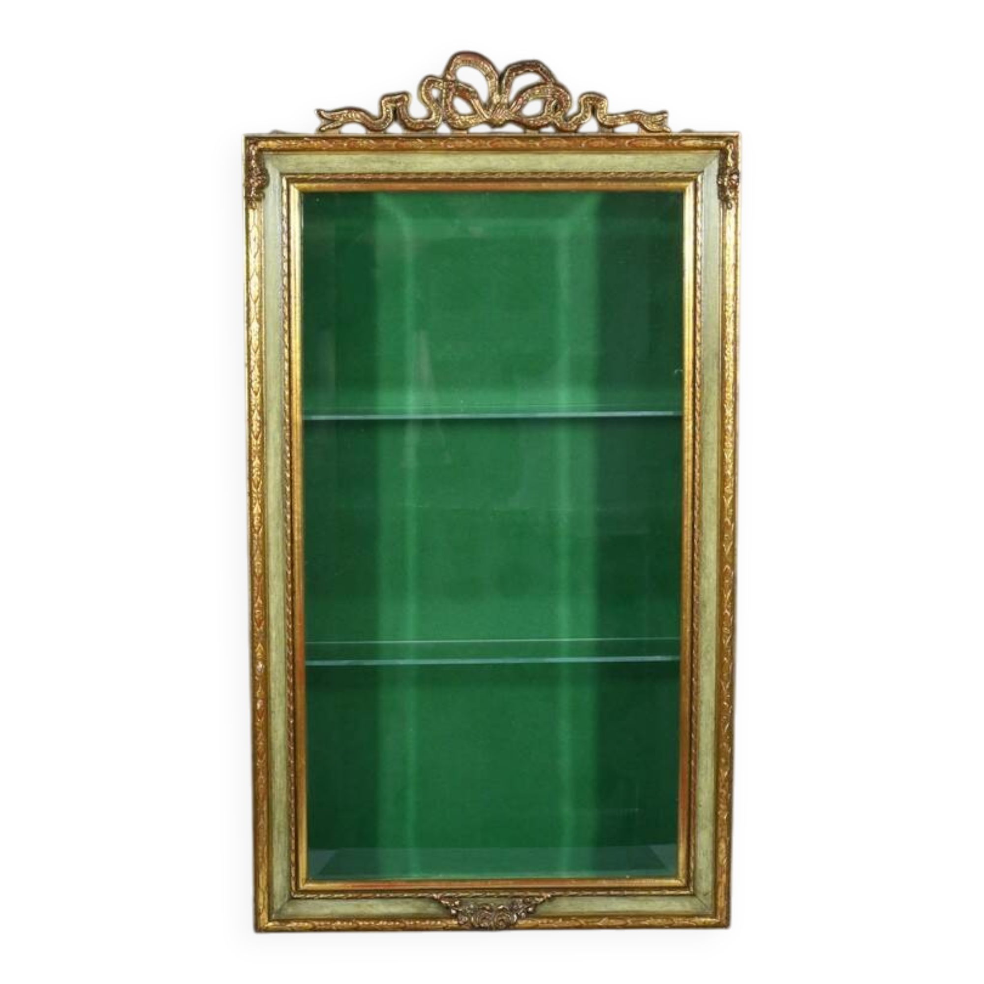 Vitrine Murale en Bois Doré – Milieu XXe