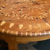 Cherifian cedar coffee table with Hispano-Moorish inlaid decoration Morocco