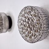 Pair of wall lights, cut glass, Spain, 1970