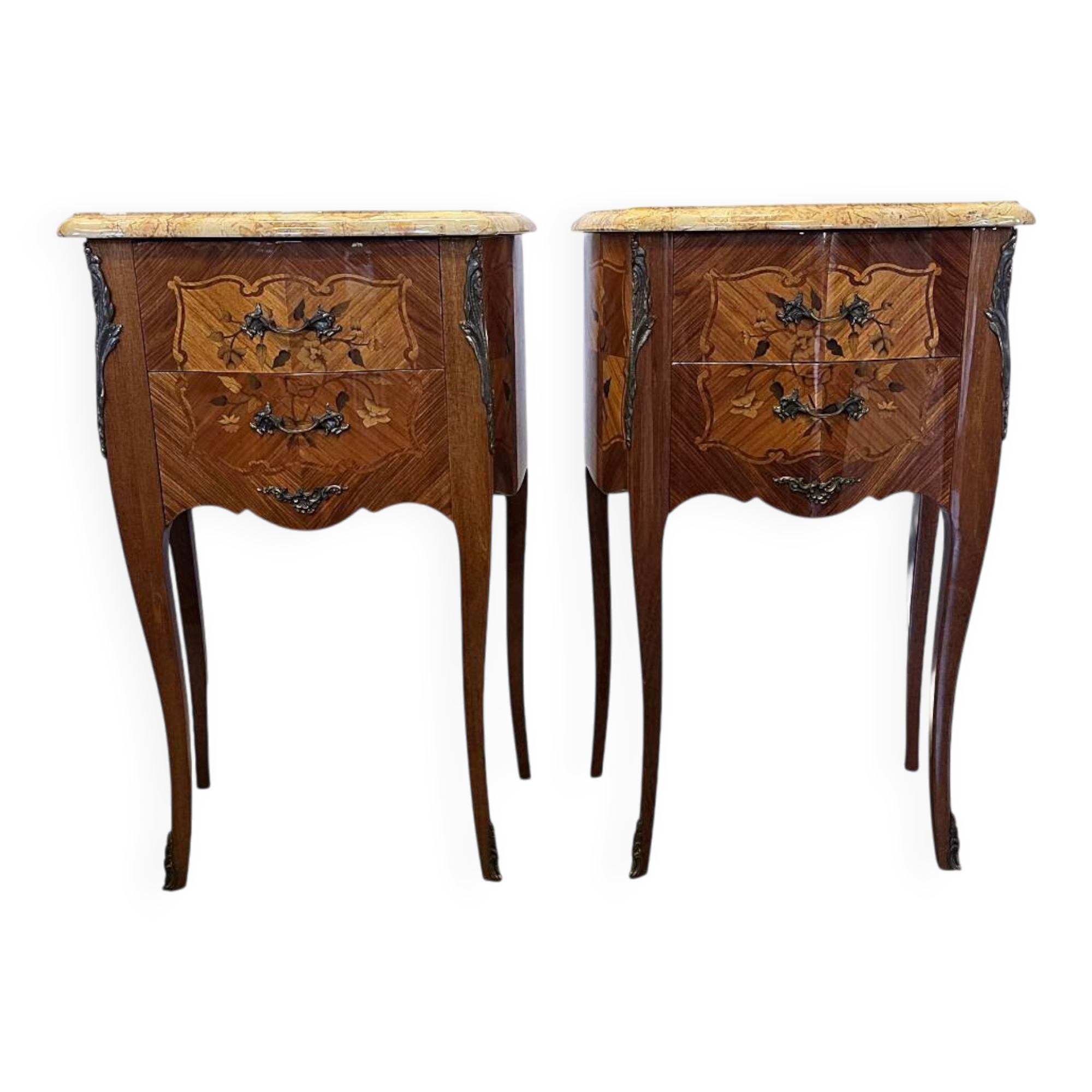 Tables de chevet de style Louis XV, années 1970