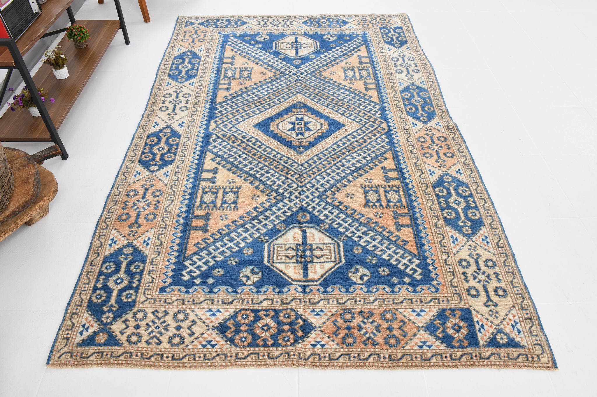 Medium Size Royal Blue Oushak Rug