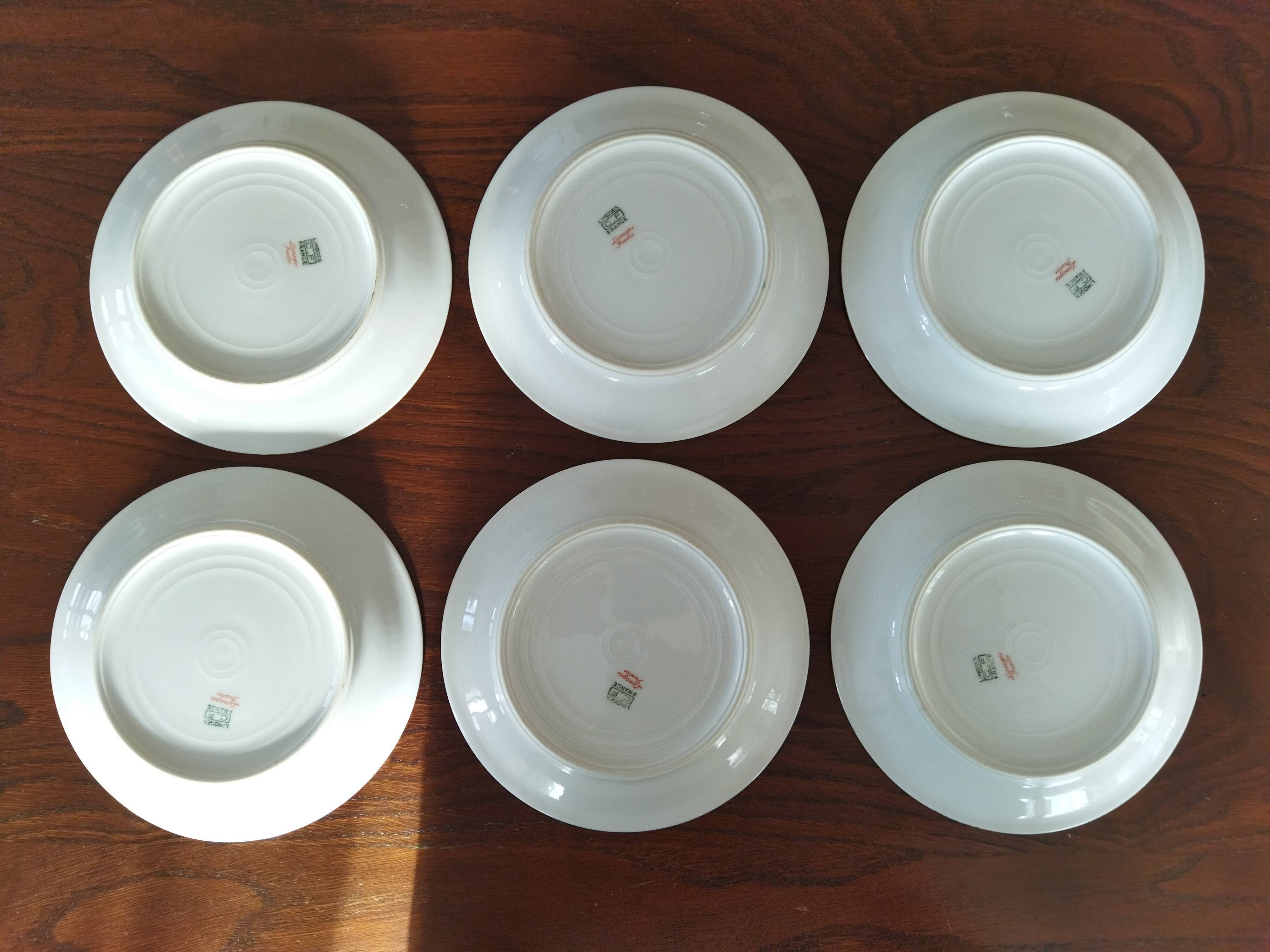 Platter and 11 dessert plates in Chapus Frères Limoges porcelain
