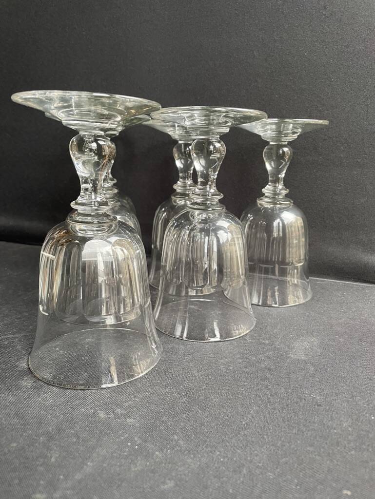6 19th century water glasses – Establishments Legras