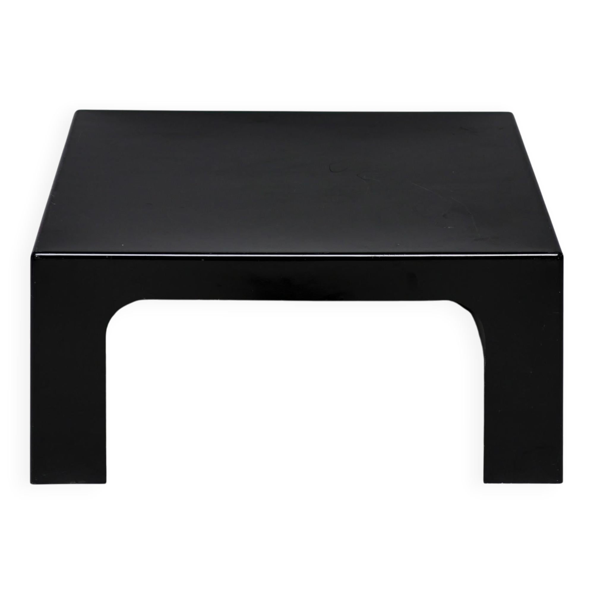 Table basse carrée en fibre de verre noire italienne des années 1970