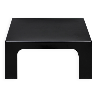 Table basse carrée en fibre de verre noire italienne des années 1970